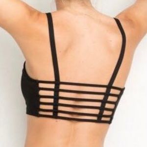 Brandy Melville Black Open Back Bralette